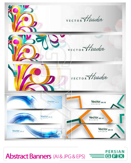 دانلود تصاویر وکتور بنرهای تبلیغاتی - Abstract Banners