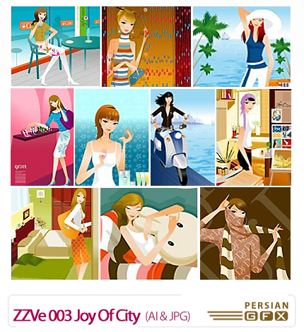 دانلود تصاویر وکتور کارهای روزمره - ZZVe 003 Joy Of City 