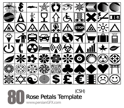 دانلود اشکال متنوع - 80 Various Shapes For Photoshop