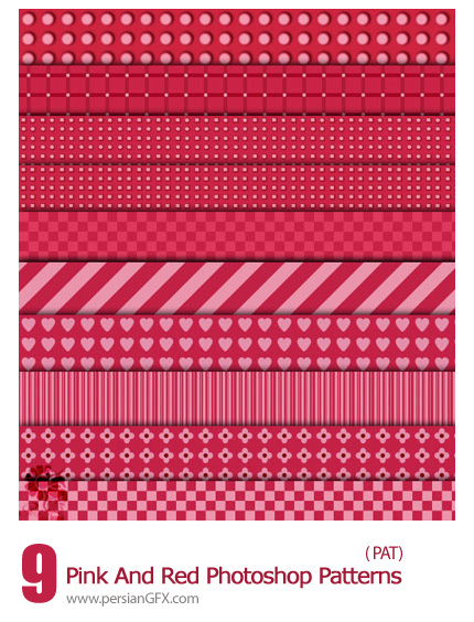 مجموعه پترن های فانتزی صورتی و قرمز - Pink And Red Photoshop Patterns