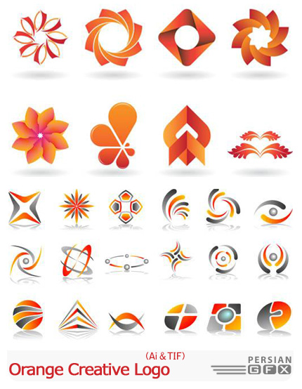 دانلود تصاویر لوگوهای خلاقانه نارنجی - Vectors Orange Creative Logo