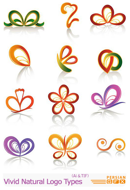 دانلود تصاویر لوگوهای رمانتیک - Vectors Vivid Natural LogoTypes
