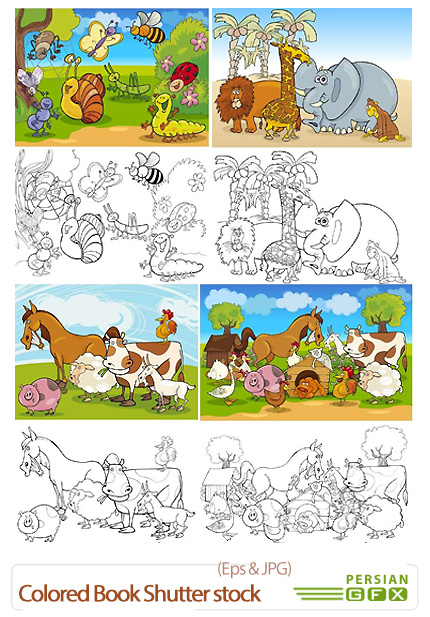 دانلود تصاویر وکتور شاتر استوک کتاب های رنگ آمیزی - Colored Book Shutterstock