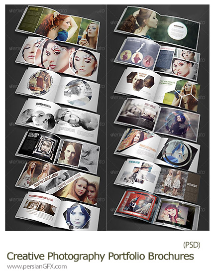 دانلود تصاویر لایه باز قالب های آماده بروشورهای عکاسی گرافیک ریور - GraphicRiver 3in1 Creative Photography Portfolio Brochures