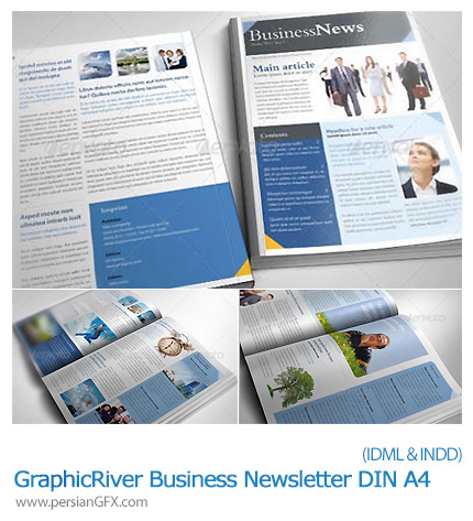 دانلود تصاویرایندیزاین بروشورهای کسب و کار گرافیک ریور - GraphicRiver Business Newsletter DIN A4