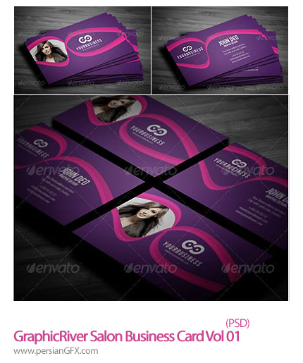 دانلود تصاویر لایه باز کارت ویزت فانتزی تالار مهمانی، سالن، تریا از گرافیک ریور - GraphicRiver Salon Business Card Vol 01