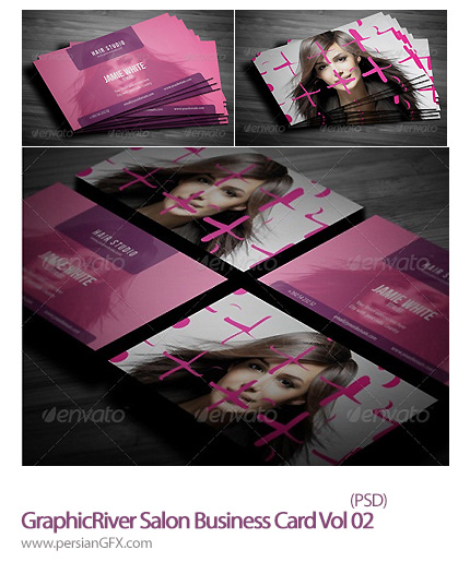 دانلود تصاویر لایه باز کارت ویزت فانتزی تالار مهمانی، سالن، تریا از گرافیک ریور - GraphicRiver Salon Business Card Vol 02 