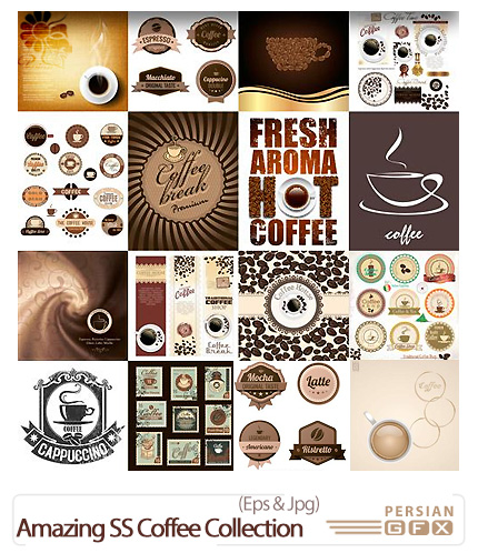دانلود مجموعه تصاویر وکتور قهوه از شاتر استوک - Amazing Shutterstock Coffee Collection
