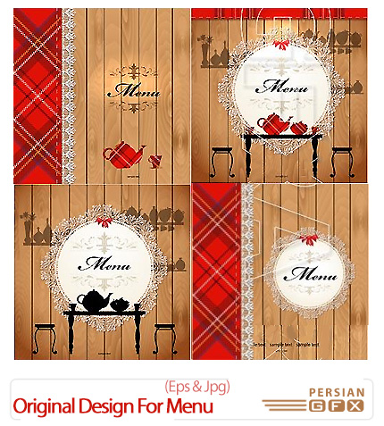 دانلود مجموعه تصاویر وکتور طرح های متنوع منوی رستوران - Original Design For Menu