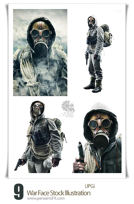 دانلود تصاویر با کیفیت جنگ - War Face Stock Illustration
