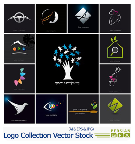 دانلود مجموعه تصاویر لوگوهای فانتزی - Logo Collection Vector Stock