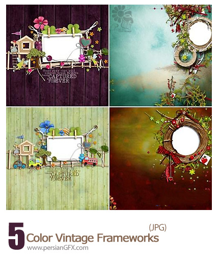 دانلود تصاویر با کیفیت فریم های رنگارنگ - Color Vintage Frameworks