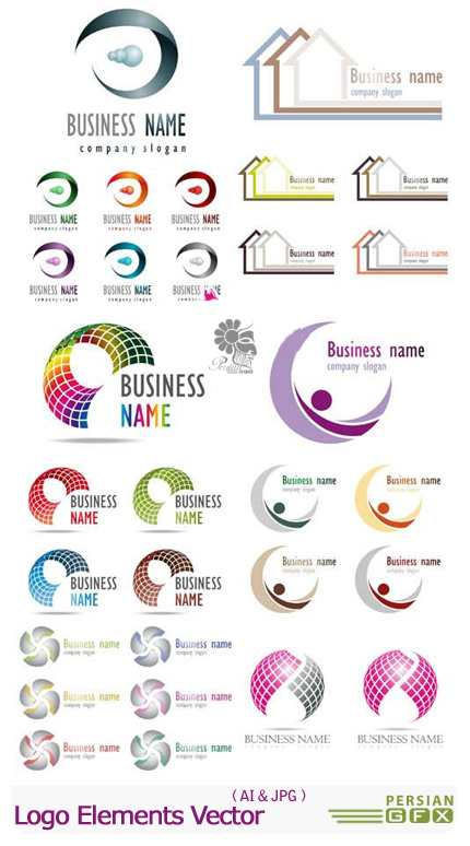 دانلود تصاویر وکتور لوگوی ساختمانی - Logo Elements Vector