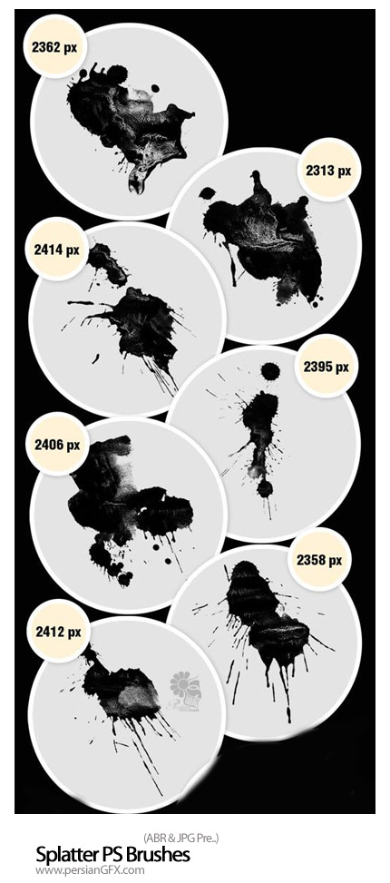 دانلود براش ایجاد لکه های جوهر - Splatter PS Brushes