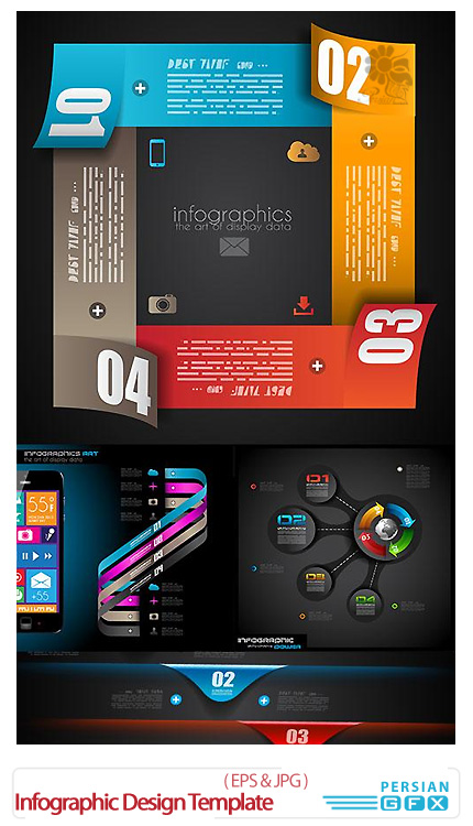 دانلود تصاویر وکتور قالب های آماده نمودارهای گرافیکی - Infographic Design Template