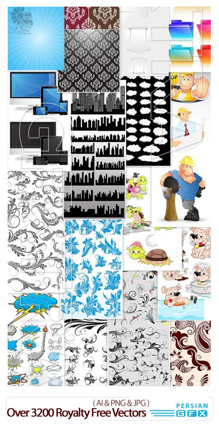 دانلود مجموعه بیش از 3200 وکتور، وب، کارتونی، بافت، مناسبت ها - Inkydeals Over 3200 Royalty Free Vector