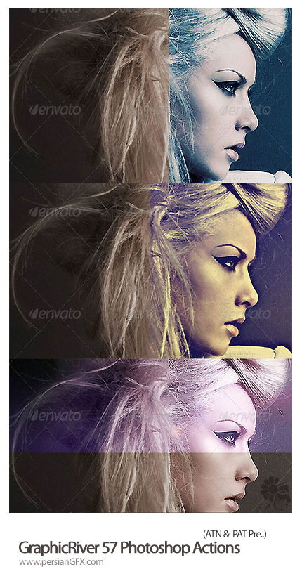 دانلود اکشن و پترن متنوع از گرافیک ریور - GraphicRiver 57 Photoshop Actions