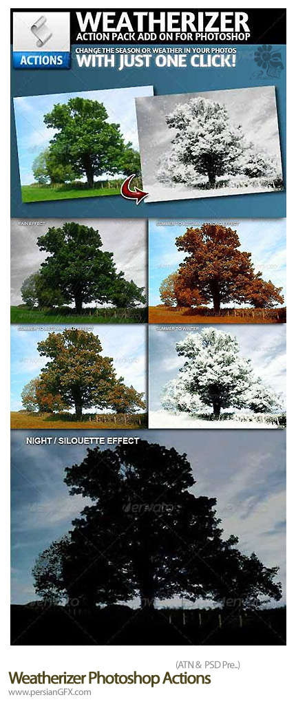 دانلود اکشن تغییر فصول در تصاویر - Weatherizer Photoshop Actions