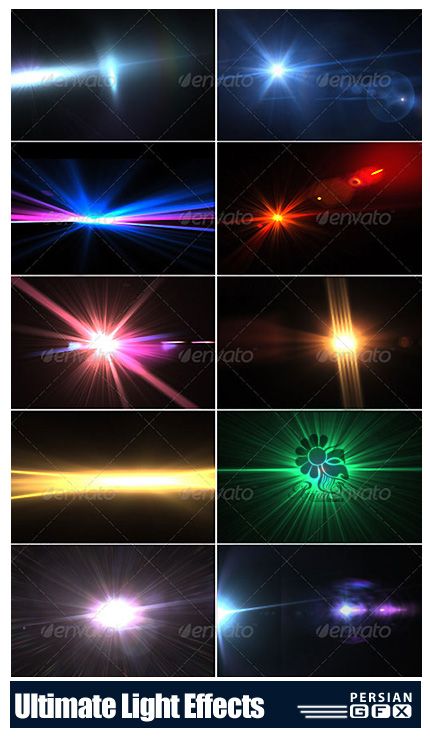 دانلود کلیپ آرت تصاویر افکت نورهای متنوع از گرافیک ریور - GraphicRiver 35 Ultimate Light Effects