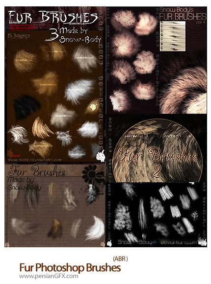 دانلود تصاویر براش فتوشاپ خز - Fur Photoshop Brushes