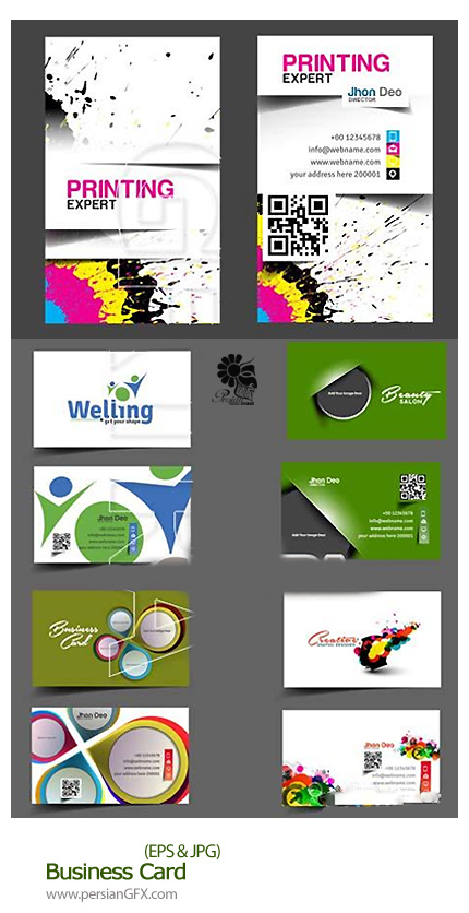 دانلود تصاویر وکتور کارت ویزیت های فانتزی - Business Card