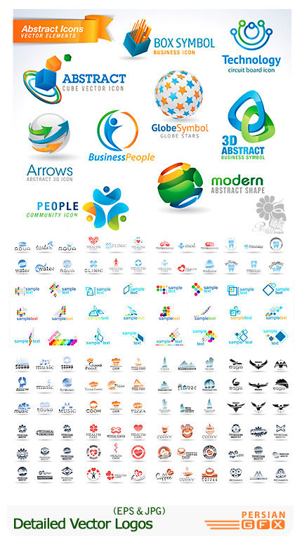 دانلود تصاویر وکتور لوگوهای تجاری و انتزاعی - Detailed Vector Logos