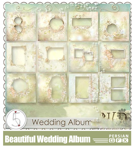 دانلود کلیپ آرت فریم های تزئینی عروسی - Beautiful Wedding Album