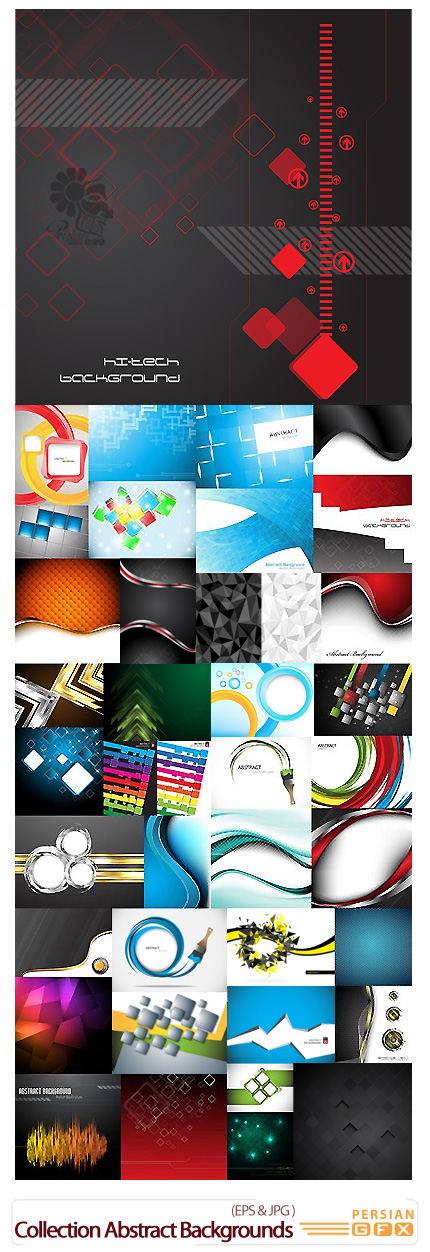 دانلود تصاویر وکتور پس زمینه های انتزاعی - Collection Of Vector Abstract Backgrounds