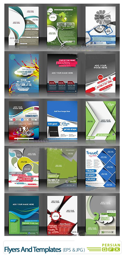 دانلود تصاویر وکتور بروشورهای تجاری و تبلیغاتی - Flyers And Templates