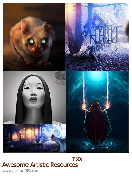 دانلود تصاویر لایه باز هنری وحشتناک از آثار معروف - Awesome Artistic Resources