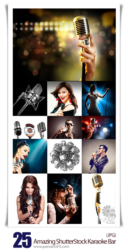 دانلود تصاویر با کیفیت کلوپ خوانندگی، میکروفن از شاتر استوک - Amazing ShutterStock Karaoke Bar