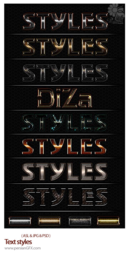 دانلود استایل فلزی - Text styles