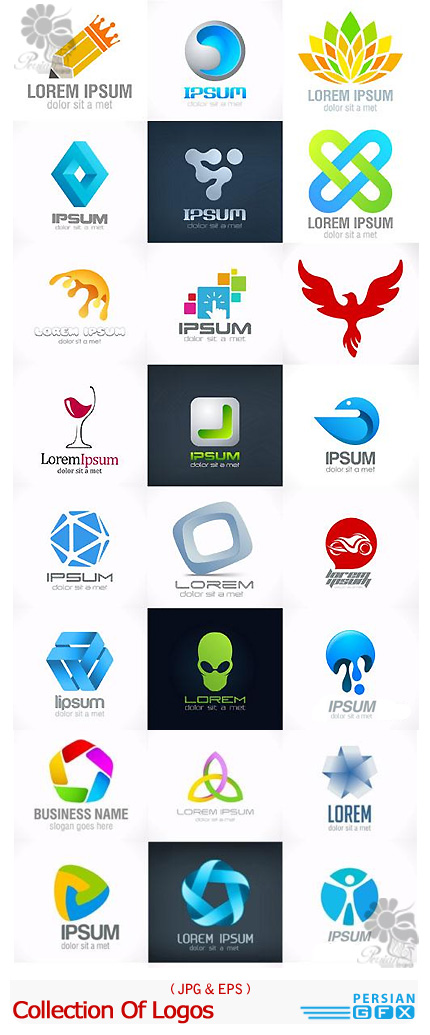 دانلود تصاویر وکتور لوگوهای متنوع - Collection Of Logos