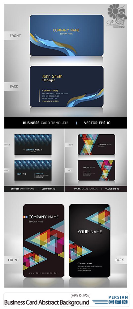 دانلود تصاویر وکتور کارت ویزیت انتزاعی - Business Card Abstract Background