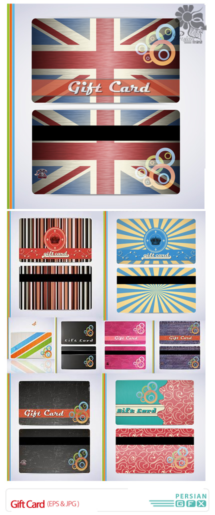 دانلود تصاویر وکتور کارت هدیه فانتزی - Gift Card