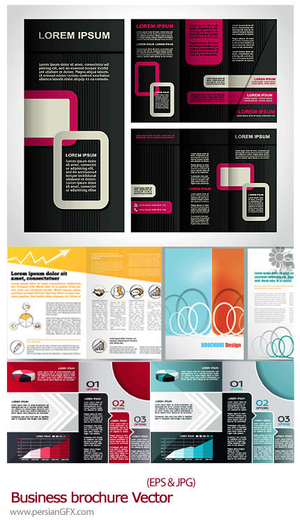دانلود تصاویر وکتور کارت ویزیت های فانتزی - Business Brochure Vector