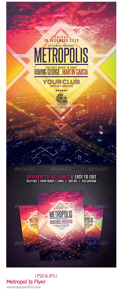 دانلود تصاویر لایه باز پوستر متروپل - Metropol Is Flyer