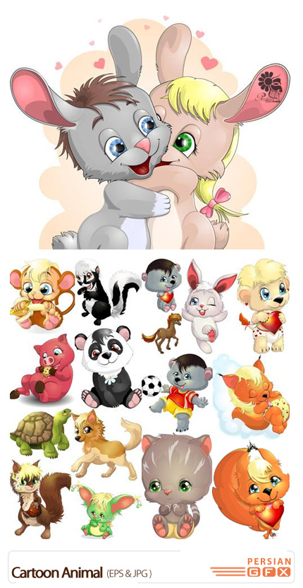 دانلود تصاویر وکتور حیوانات کارتونی - Cartoon Animal