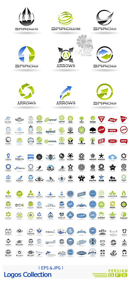 دانلود تصاویر وکتور لوگوهای متنوع - Logos Collection
