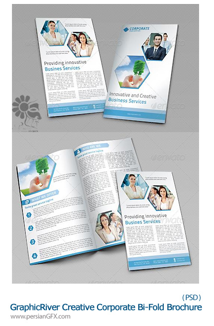 دانلود تصاویر لایه باز قالب آماده بروشورهای تجاری از گرافیک ریور - GraphicRiver Creative Corporate Bi-Fold Brochure