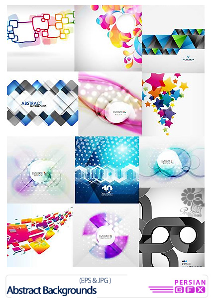 دانلود تصاویر وکتور پس زمینه های فانتزی - Collection Of Vector Abstract Backgrounds