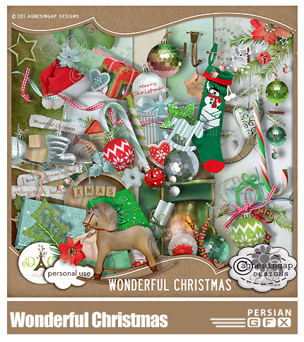 دانلود کلیپ آرت کریسمس - Wonderful Christmas PNG And JPG Files