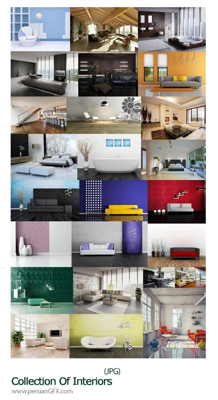 دانلود تصاویر با کیفیت طراحی داخلی خانه، مبلمان - Collection Of Interiors