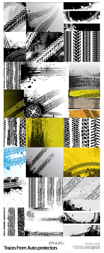 دانلود تصاویر وکتور رد لاستیک خودرو - Traces From Auto protectors