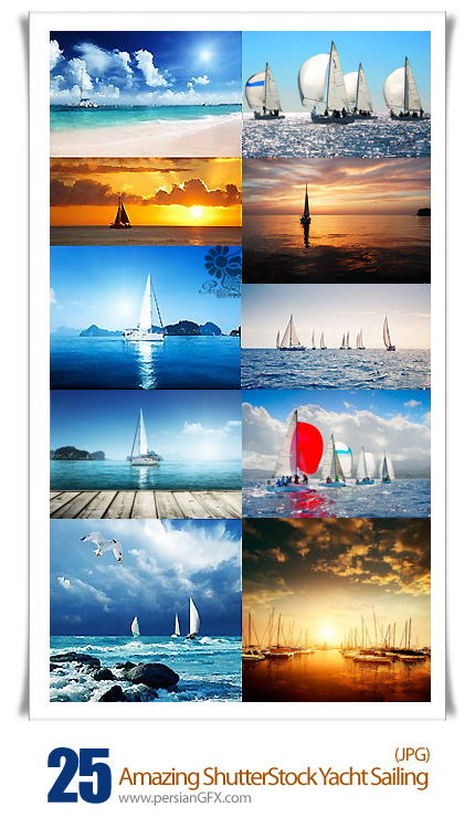 دانلود تصاویر باکیفیت قایقرانی با قایق بادبانی از شاتر استوک - Amazing ShutterStock Yacht Sailing