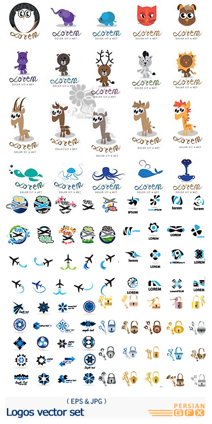 دانلود تصاویر وکتور آرم و لوگوی متنوع - Logos Vector Set