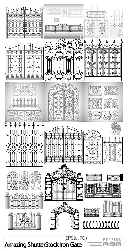 دانلود تصاویر وکتور درب های بزرگ آهنی از شاتر استوک - Amazing ShutterStock Iron Gate