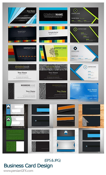 دانلود تصاویر وکتور کارت ویزیت تزئینی - Business Card Design