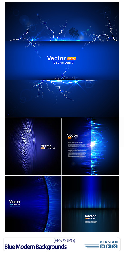 دانلود تصاویر وکتور پس زمینه های مدرن آبی - Blue Modern Backgrounds