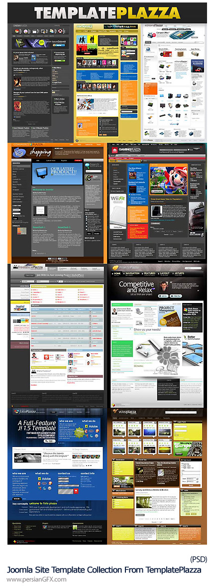 دانلود قالب آماده لایه باز وب از سایت Template Plazza - Joomla Site Template Collection From TemplatePlazza